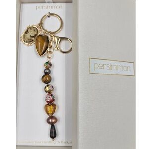 NWT ⚜️🤎⚜️ Persimmon Beaded charms Key Ring Bag Charm